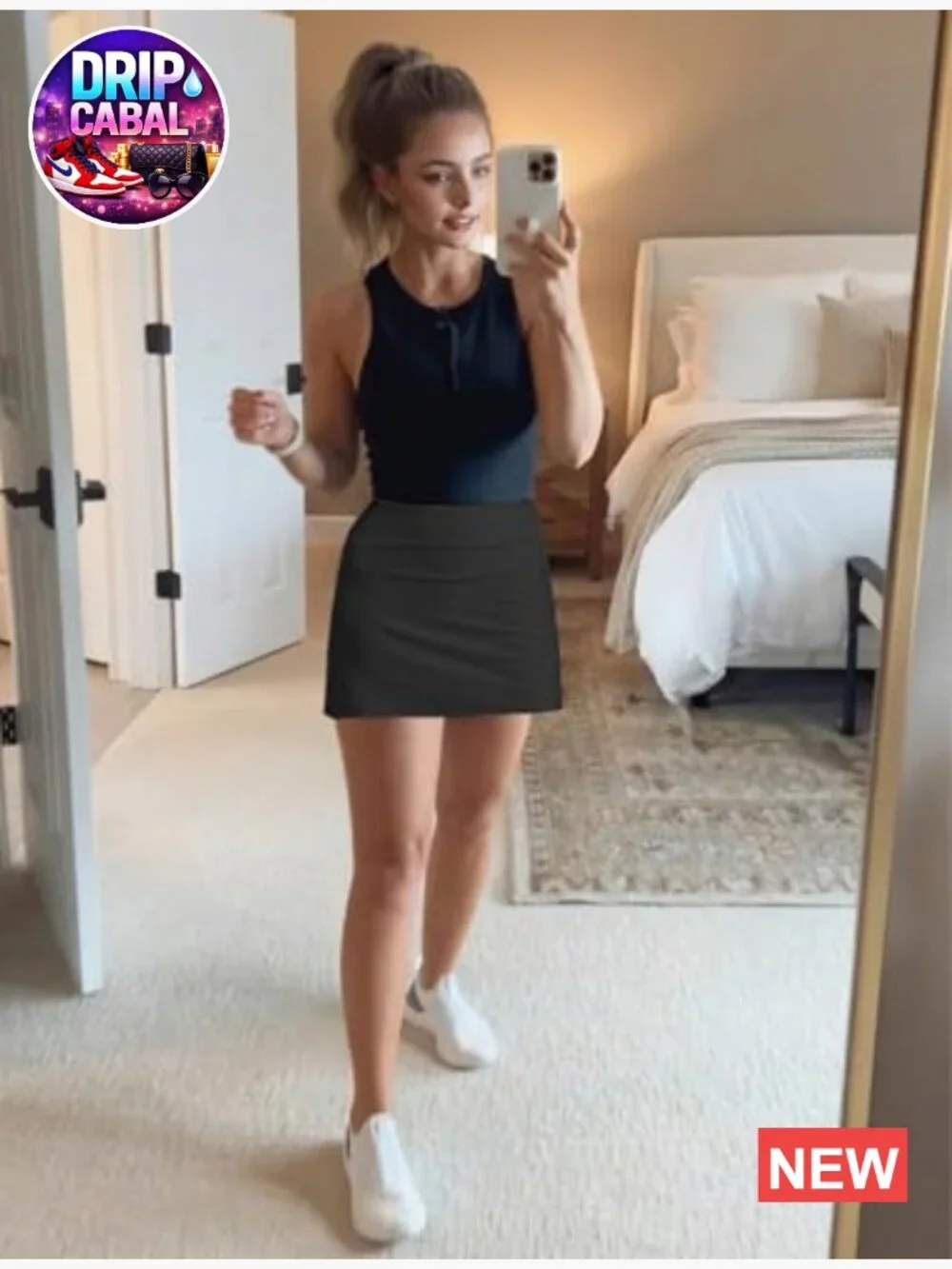 High Waisted Athletic Skort with 4 Pockets Mini Tennis Golf Skirt